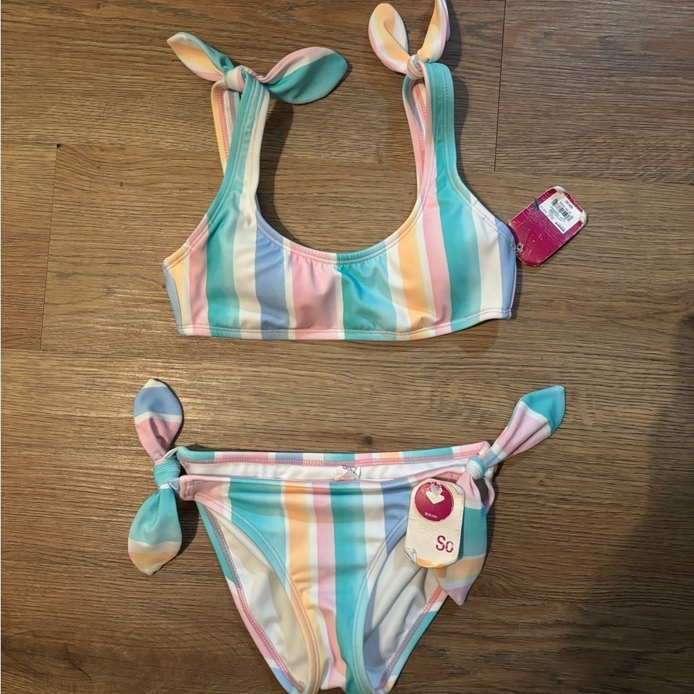 Colorful Striped Kids Swim Set